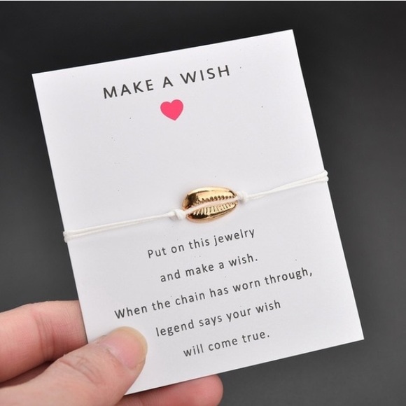 NEW White Shell Make A Wish Adjustable Bracelet - Picture 1 of 2